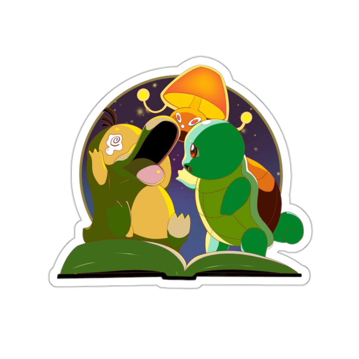 Brainstorming Buddies: Psyduck's Study Session Sticker