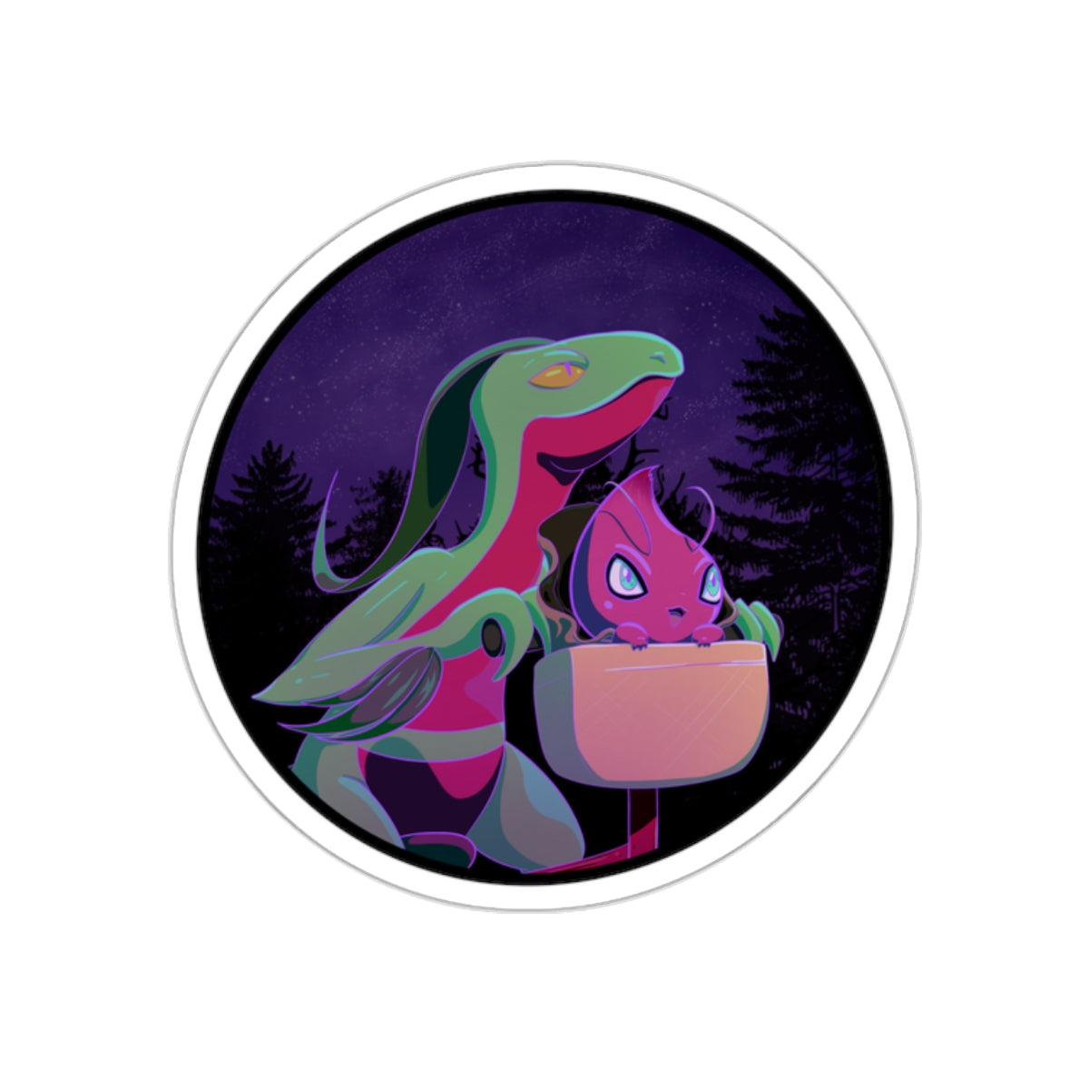 Celestial Getaway: Groville and Celebi Sticker