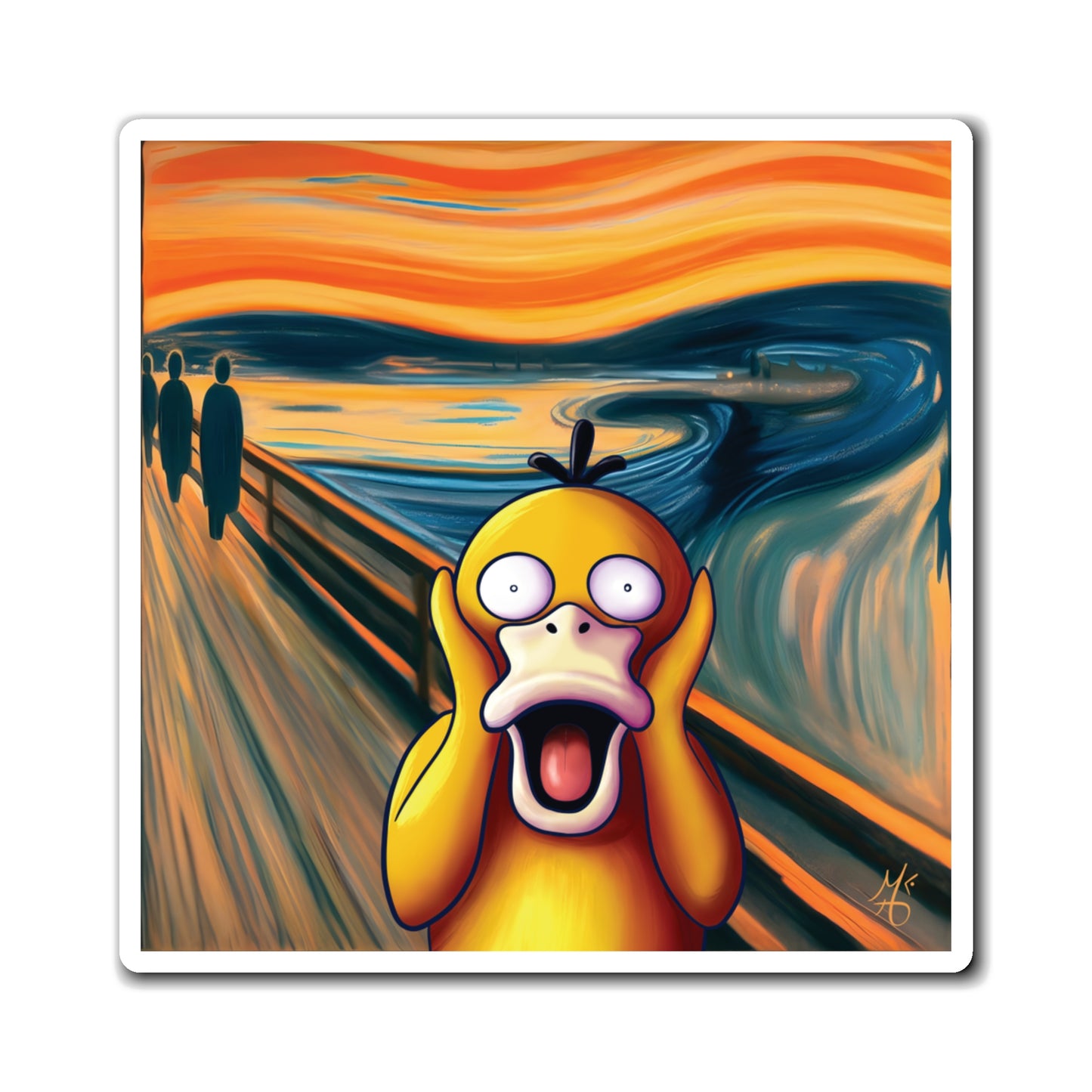 Psyduck's Scream Magnet – Whimsical Art for Your Fridge