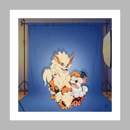 Proud Paws: Growlithe's Graduation - Art Print