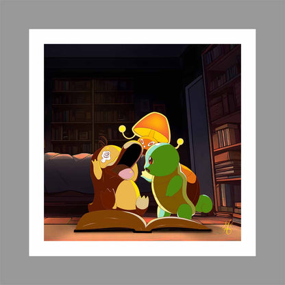 Brainstorming Buddies: Psyduck's Study Session - Art Print